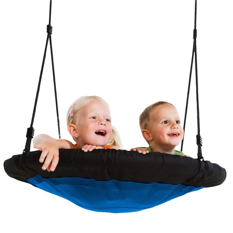 Swing-N-Slide 40" Nest Swing - Blue with Black Ropes - 40" L x 40" W x 70" H - 40" L x 40" W x 70" H