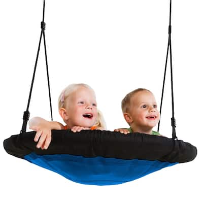 Swing-N-Slide 40" Nest Swing - Blue with Black Ropes - 40" L x 40" W x 70" H - 40" L x 40" W x 70" H