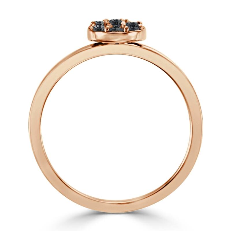 Auriya 1/4ctw Petite Stackable Halo Black Diamond Ring 10k Gold