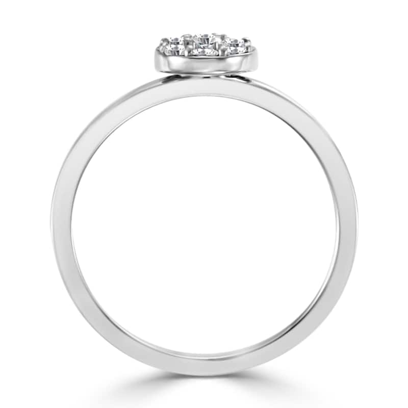 10K Gold 1/4ct TDW Petite Diamond Floral Halo Stackable Ring By Auriya