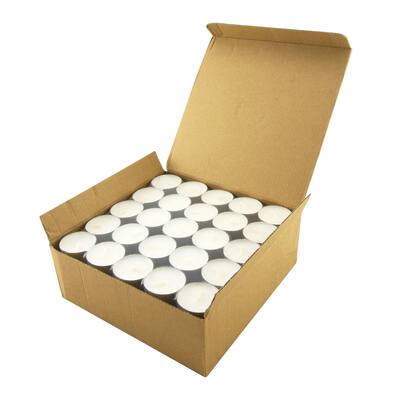 White Unscented Long Burning Tealight Candles - 8 Hours , 100 Pack
