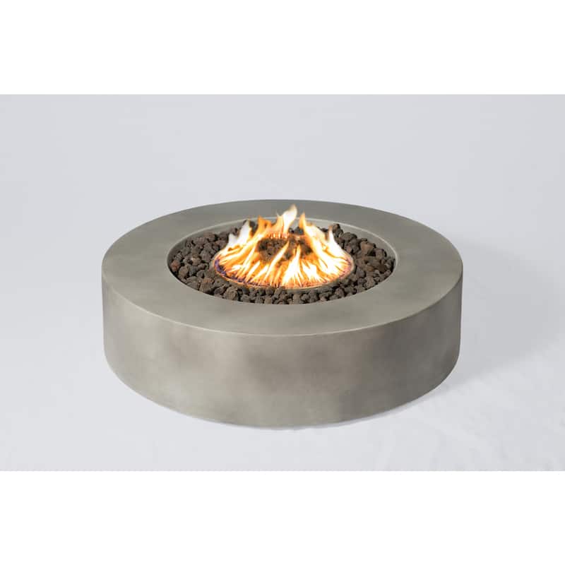 Living Source International Santiago Cast Concrete Firepit Table - 46