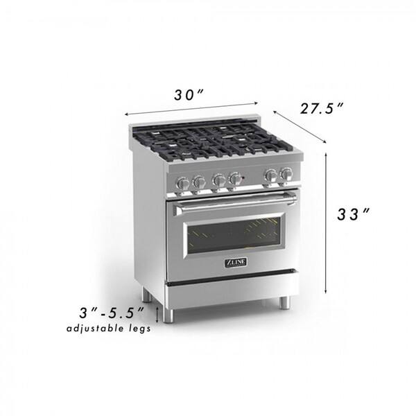 Shop Zline 30 In 4 0 Cu Ft 4 Gas Burner Electric Oven Range