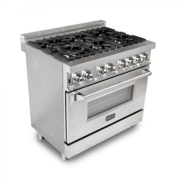 Shop Zline 36 Inch 4 6 Cubic Feet 6 Gas Burner Electric Oven