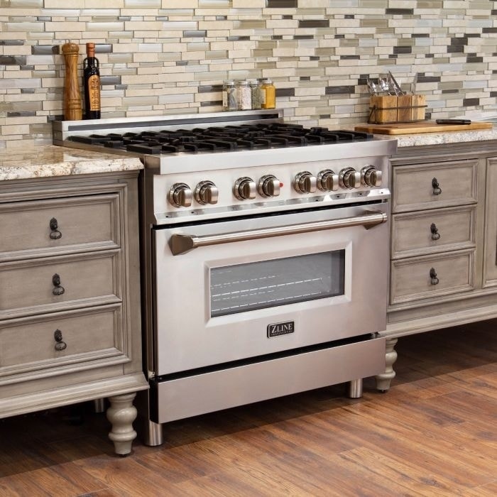 Zline 4 6 Cubic Feet Gas Burner Electric Oven Range Ra36 Gas Burner Electric Oven Range Ra36