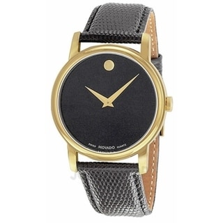 movado men's 2100005 museum gold classic leather watch