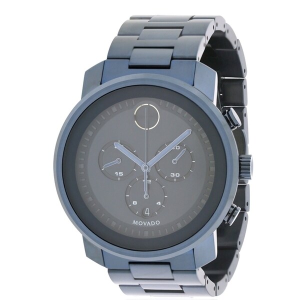 movado bold chronograph blue dial men's watch