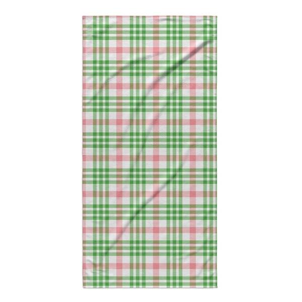 Kavka Designs Red/Green Candy Cane Plaid Beach Towel - Overstock - 17178962
