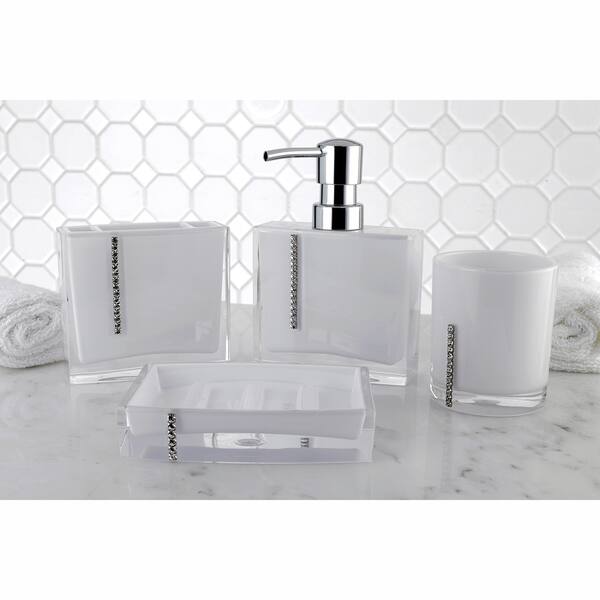 Crystal White 4piece Bath Accessory Set (As Is Item) Overstock 17179318