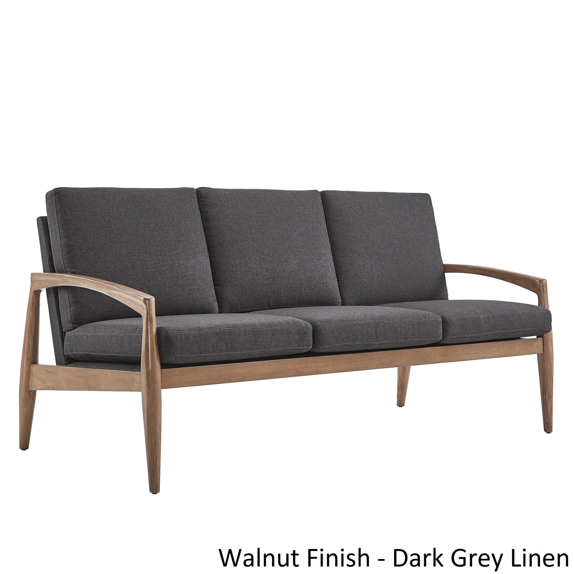 Grayson MidCentury Curved Wood Arm Sofa by iNSPIRE Q Modern eBay