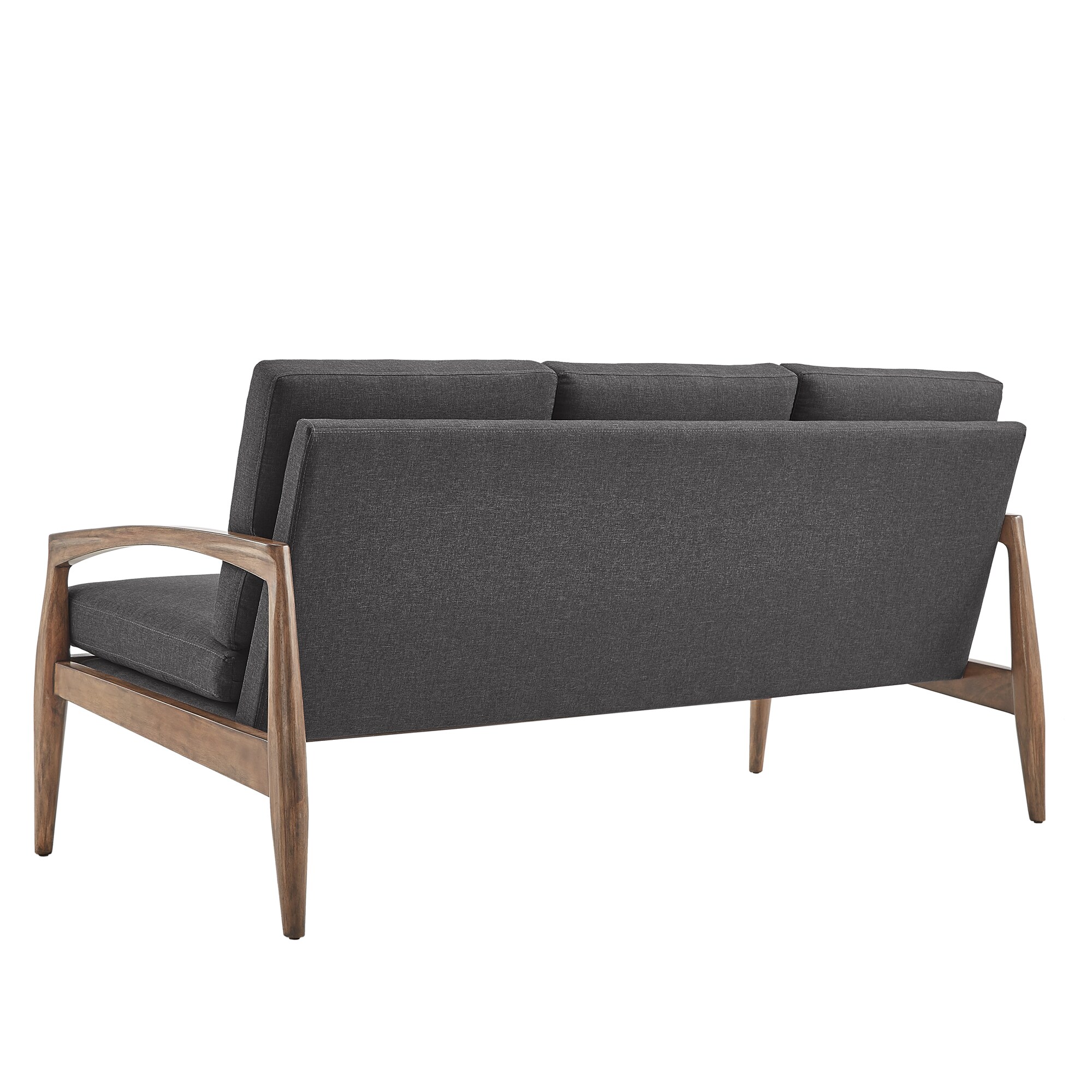 Grayson Mid Century Curved Wood Arm Sofa By Inspire Q Modern