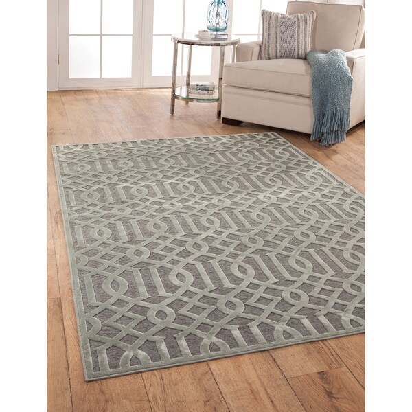 Greyson Living Galina Grey Chenille/Viscose Area Rug - 5'3" x 7'9"