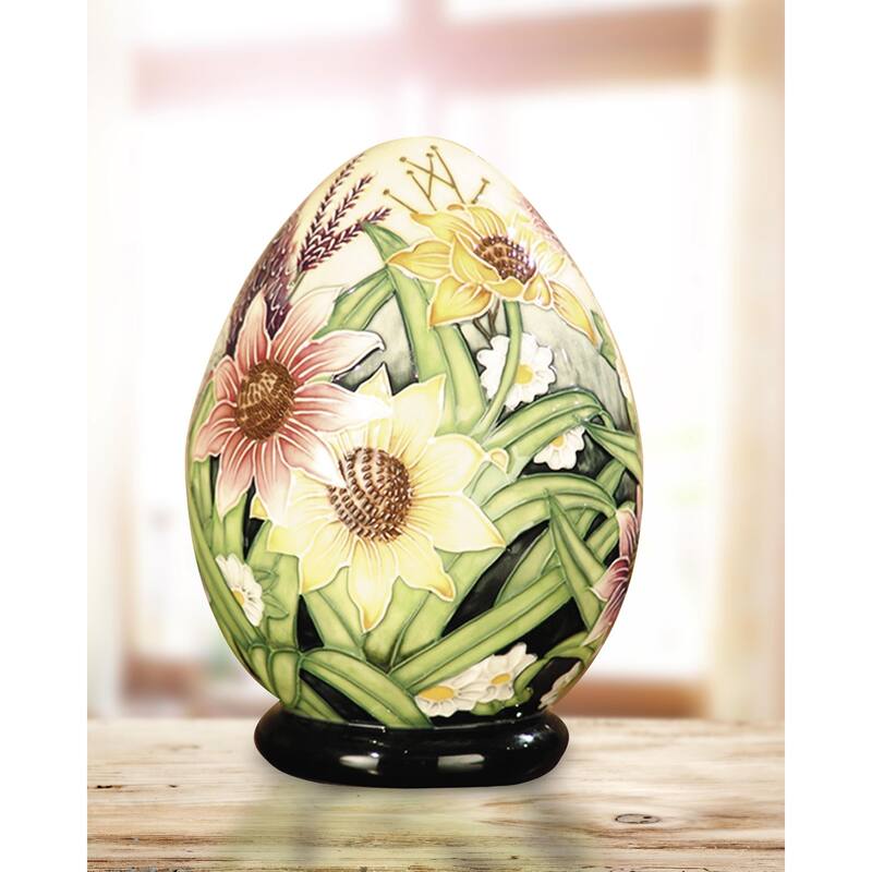 Springdale 6"H English Garden Hand Painted Porcelain Decorative Egg - Multi-Color