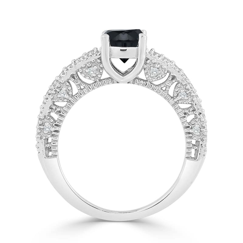 Auriya 14K Gold 1ct TDW Black and White Diamond Engagement Ring (Black)