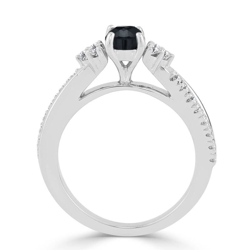 Auriya 14k Gold 3/4ctw Modern Black Diamond Engagement Ring