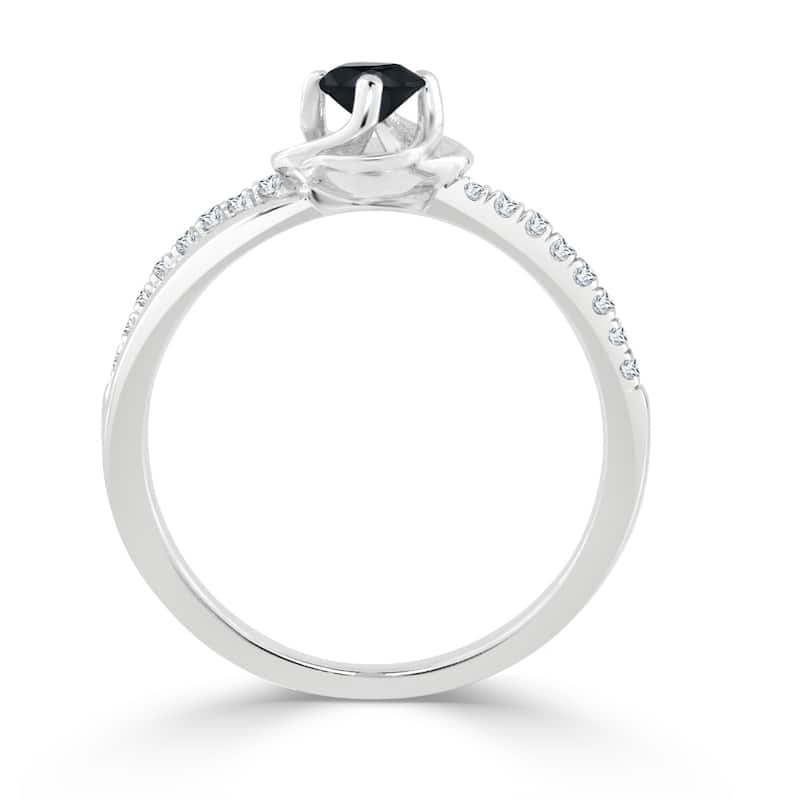 Auriya 14k Gold 1/3ct TDW Black and White Diamond Engagement Ring