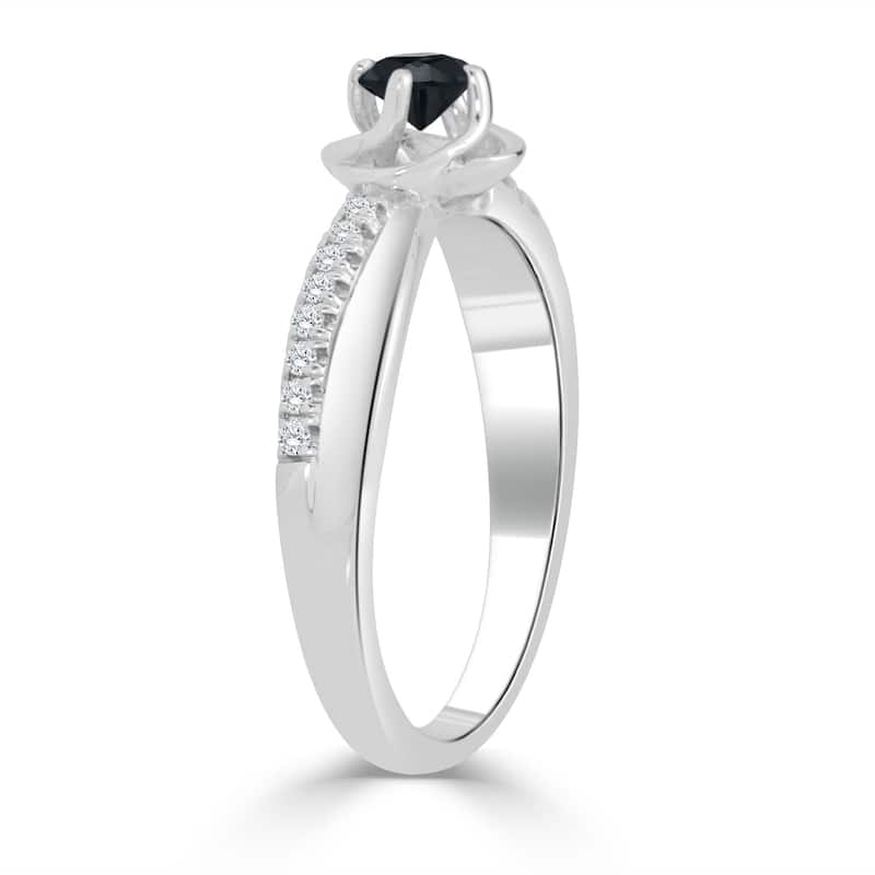 Auriya 14k Gold 1/3ct TDW Black and White Diamond Engagement Ring
