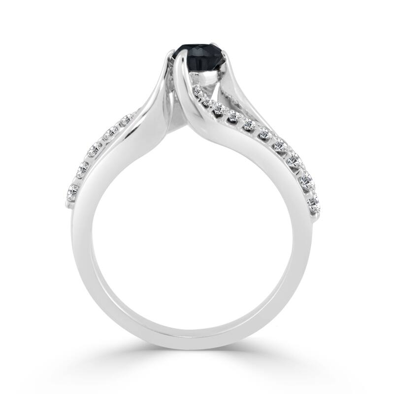 Auriya 14k Gold 3/4ct TDW Black and White Diamond Engagement Ring (Black)