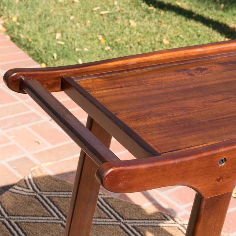 Verdes Outdoor Acacia Wood Bar Cart by Christopher Knight Home