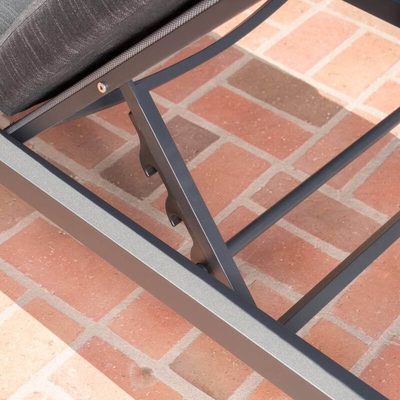 Navan Outdoor Aluminum Chaise Lounge with Cushion by Christopher Knight Home