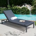 Navan Outdoor Aluminum Chaise Lounge with Cushion by Christopher Knight Home