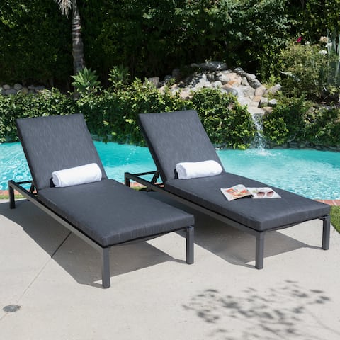 Navan Outdoor Chaise Lounge (Set of 2) by Christopher Knight Home