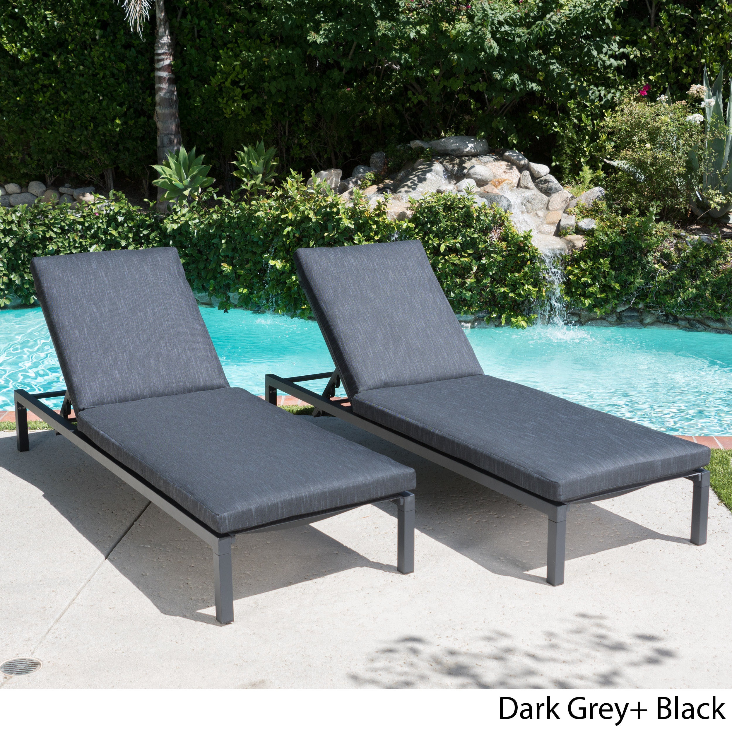 Shop Navan Outdoor Aluminum Chaise Lounge With Cushion Set Of 2