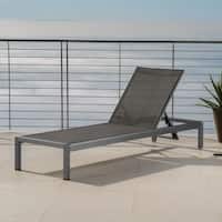 Cape Coral Outdoor Aluminum Chaise Lounge by Christopher Knight Home