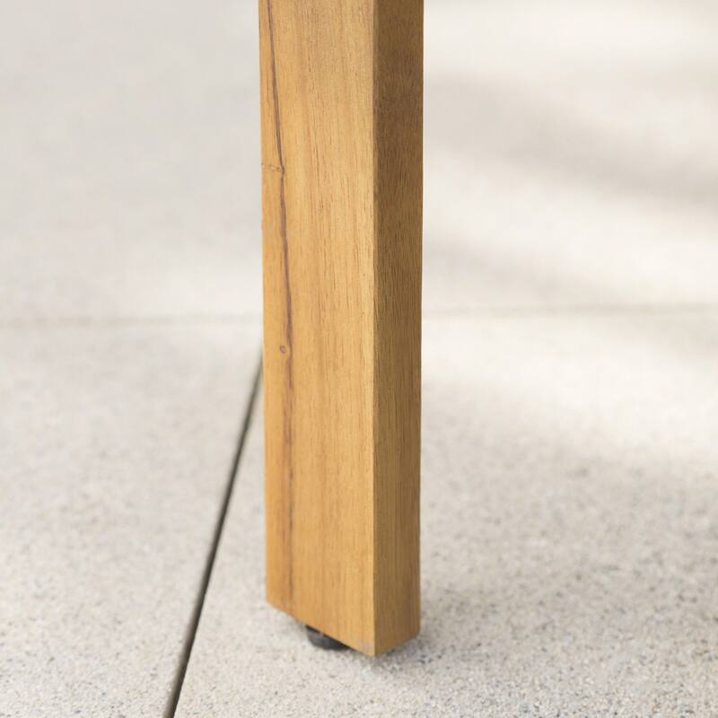 Luciano Outdoor Acacia Wood Bench with Cushions by Christopher Knight Home