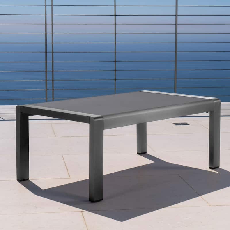 Cape Coral Outdoor Aluminum Rectangle Coffee Table by Christopher Knight Home