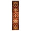 Safavieh Handmade Heritage Traditional Heriz Red/ Navy Wool Runner Rug - 2'3 x 10'