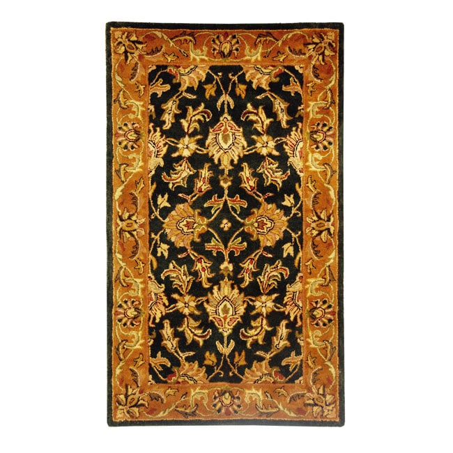 Handmade Heritage Kashan Dark Green/ Gold Wool Rug (3 X 5)