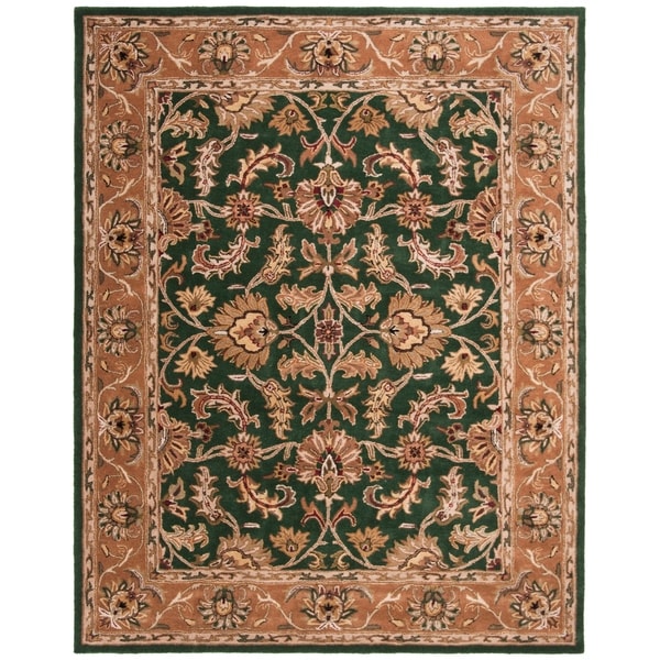 Safavieh Handmade Heritage Traditional Kashan Dark Green/ Gold Wool Rug - 8' x 10'