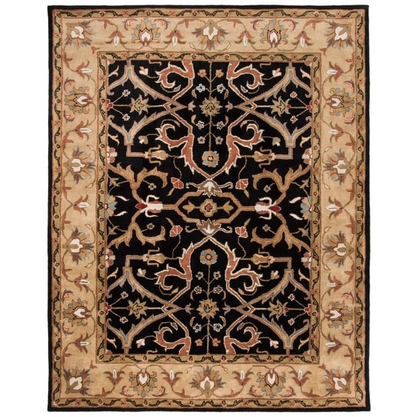 Safavieh Handmade Heritage Timeless Traditional Charcoal Grey/ Ivory Wool Rug - 8' x 10'