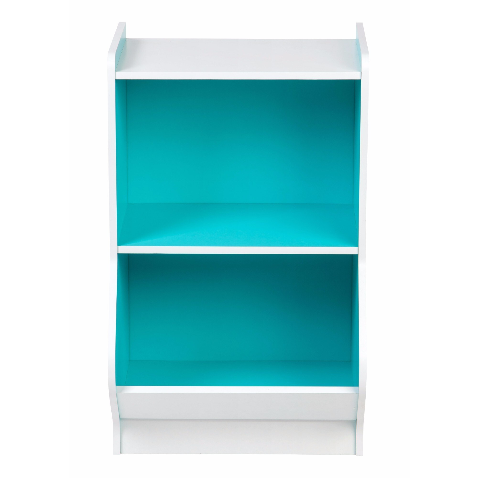 Iris USA 2-Tier Wood Storage Shelf, Blue /White