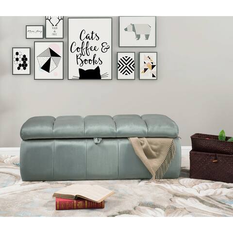 Chic Home Fiesta Velvet Tufted Modern Transitional Storage Bench Ottoman