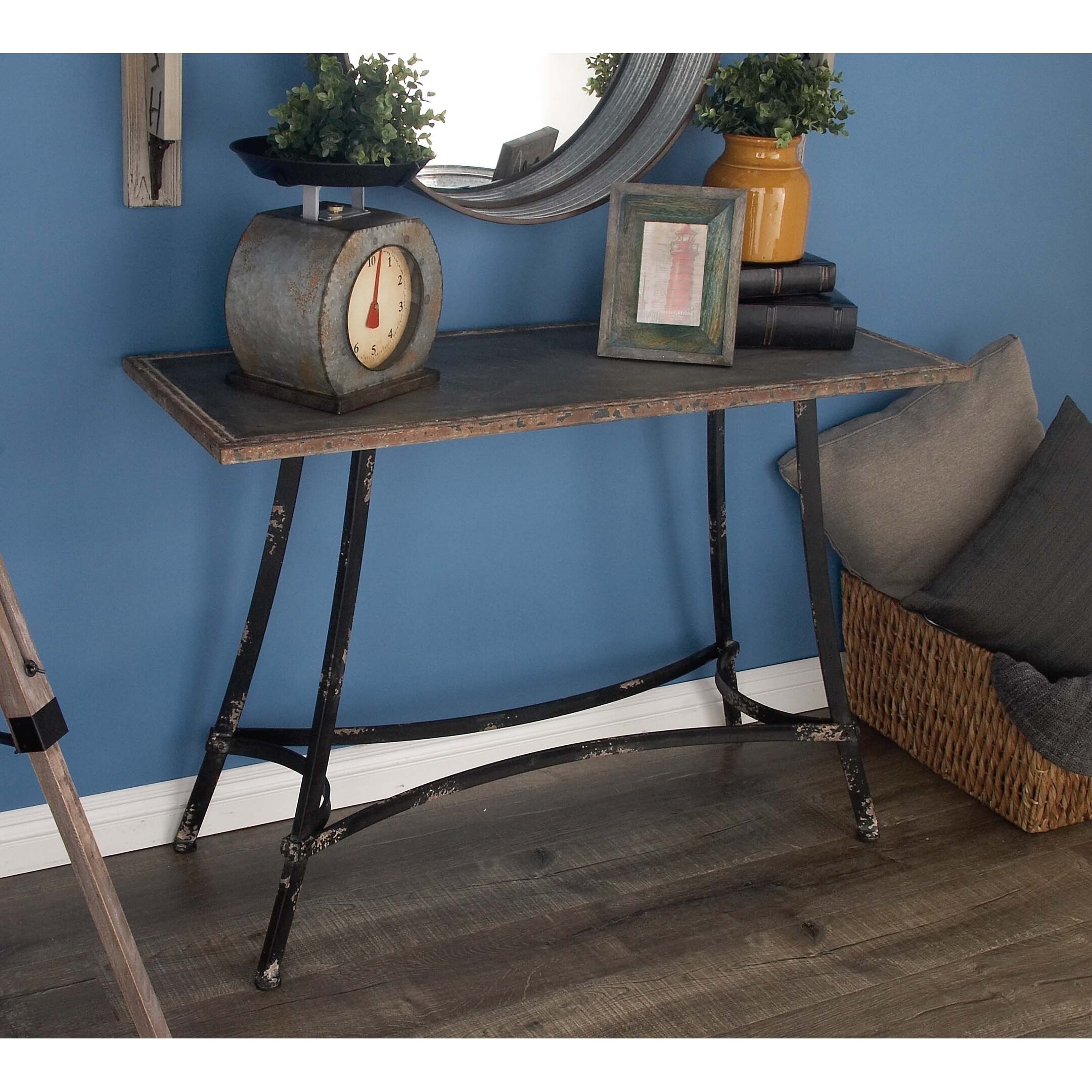 Farmhouse 30 Inch Rectangular Distressed Console Table by Brown N/A eBay