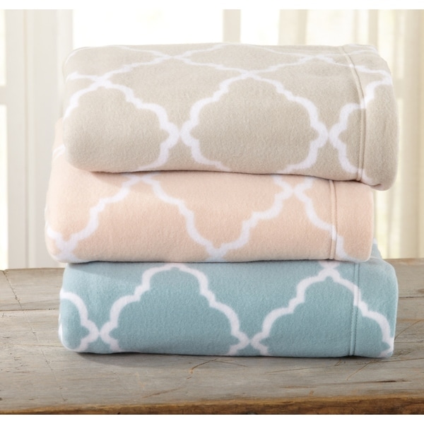 Great Bay Home Super Soft Extra Plush Cloud Lattice Polar Fleece Sheet Set