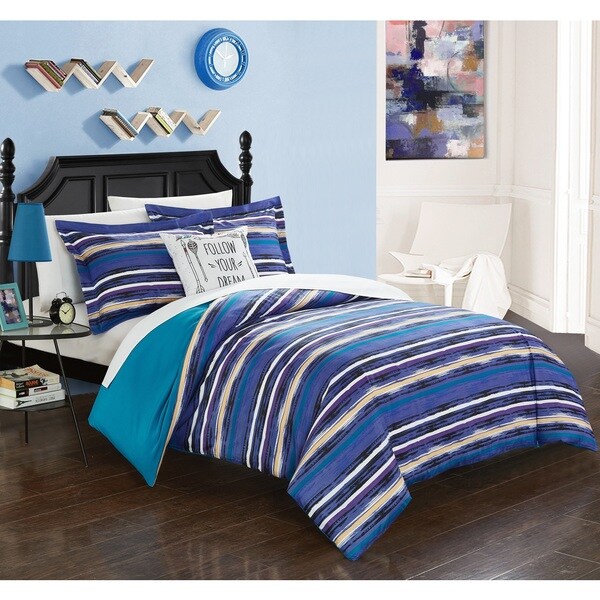 Chic Home Chona Blue Reversible 8-Piece Bed in a Bag Set