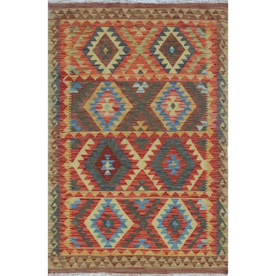 Sangat Kilim Khaleky Red/Teal Blue Rug