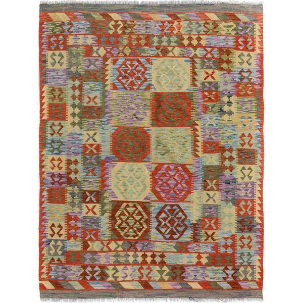 Arshs Fine Rugs Arya Collection Stan Blue/Grey Wool Handwoven Rug (4