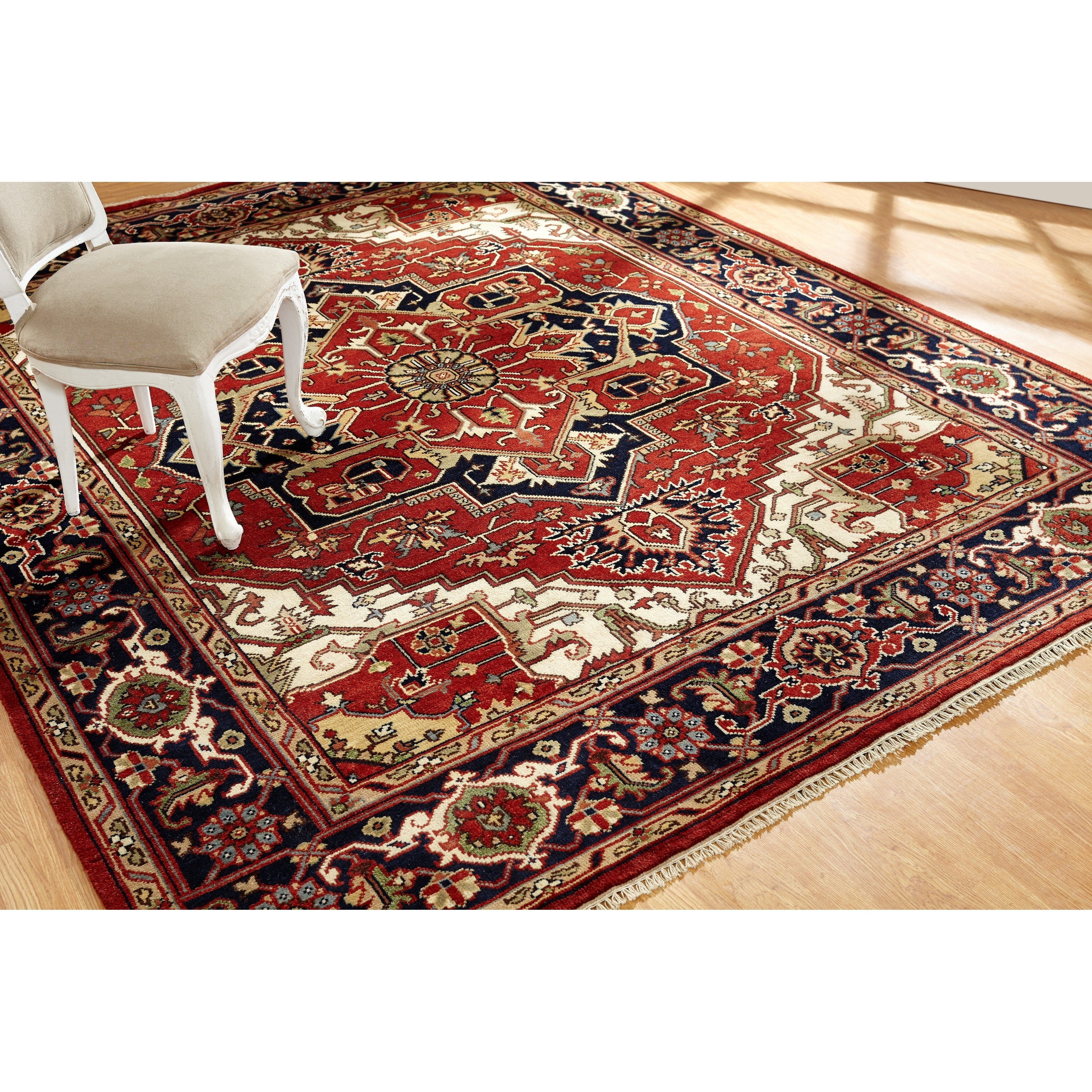 KALATY Umbria Rust/ Navy Wool Hand-knotted Rug