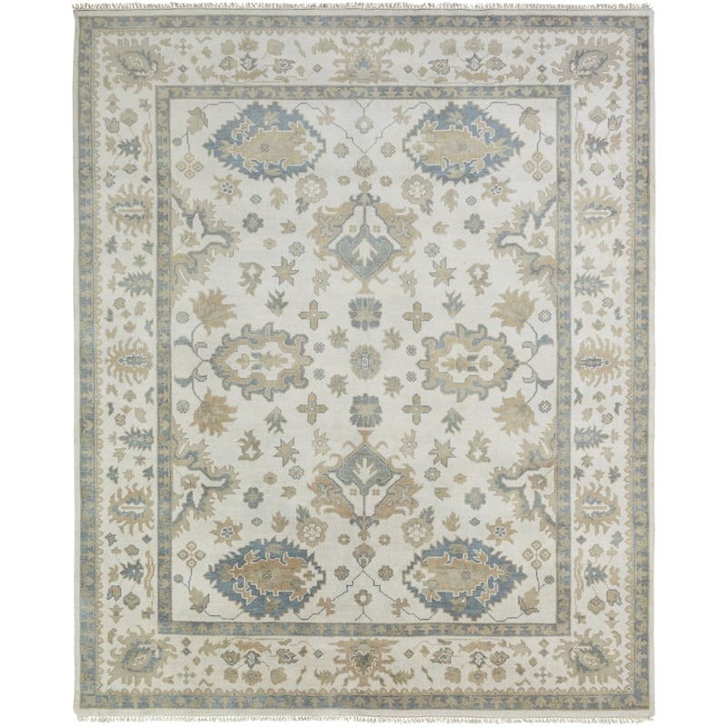 Umbria Ivory Wool Hand-knotted Rug