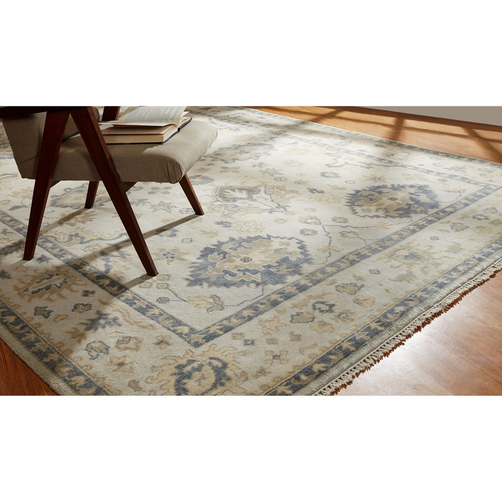 KALATY Umbria Ivory Hand-knotted Wool Rug