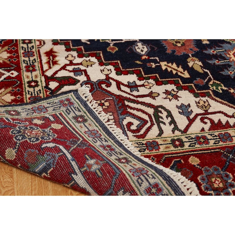 Umbria Black/Red Wool Hand-knotted Rug