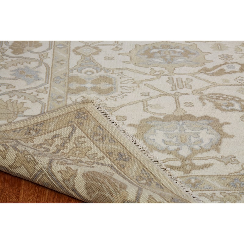 Umbria Beige Wool Hand-knotted Rug