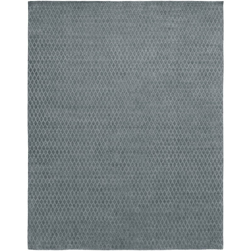 Pewter Grey Wool Blend Handmade Rug