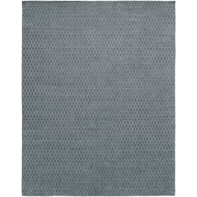 Pewter Grey Wool Blend Handmade Rug
