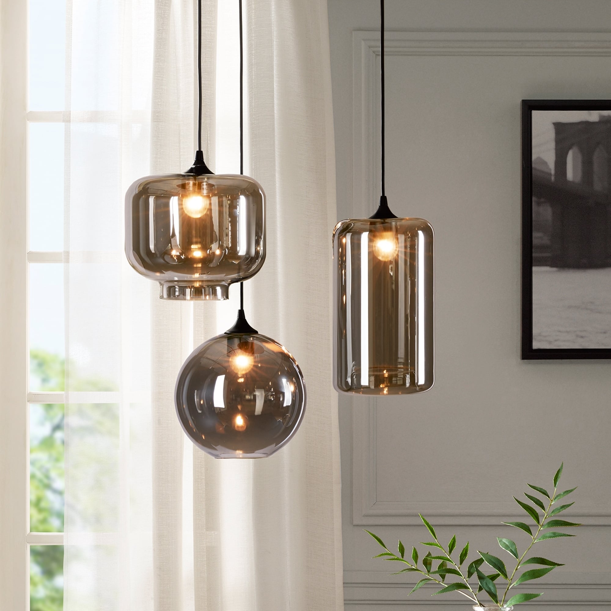 Shop Urban Habitat Irene Grey 3 Light Pendant On Sale Free