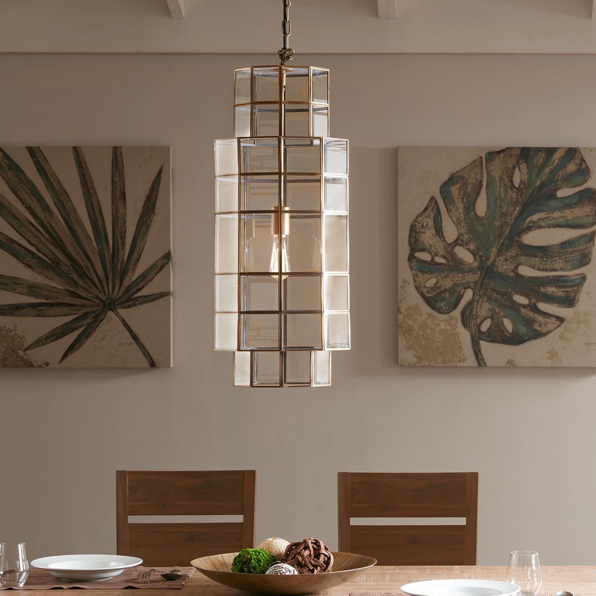 Madison Park Alton Bronze-finished Metal and Glass 150-watt 1-light Chandelier With Metal Shade (12"L x 12"W x 106"H - Bronze) - Chandeliers For Bedrooms by Overstock.com